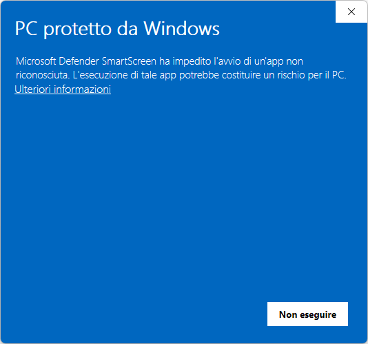 Avviso Windows Defender